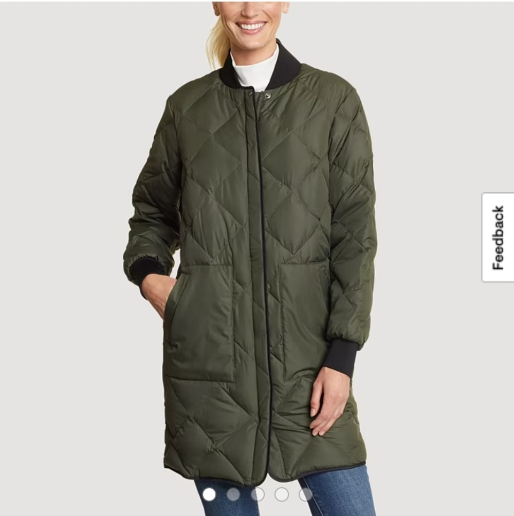 Women's Eddie Bauer Skyliner Model Down Parka - Small - Dark Loden (Green)